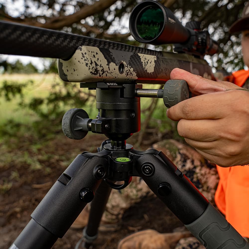 BOG ARCA Swiss Infinite Tripod with 360 Degree Ball Head, Quick-Release Arca Swiss Mount System, and Integral Bubble Level for Hunting, Shooting, Outdoors