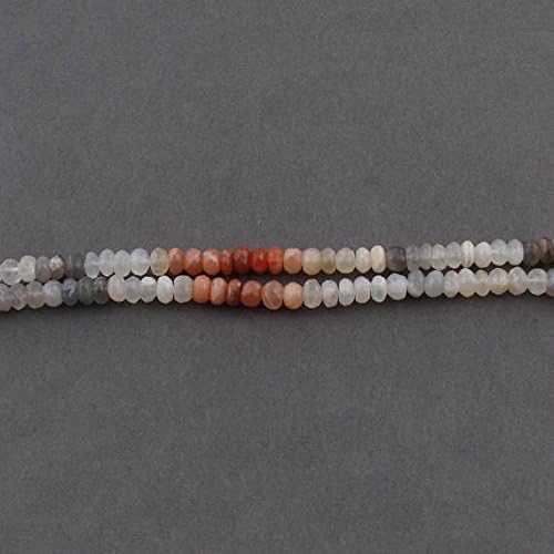 13 inch natural beads strand of 7mm faceted round multi moonstone gemstone beads for DIY jewelry - necklace, bracelet, earring, ring.