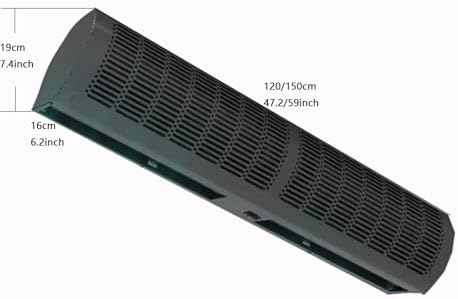 23 Inch, 35 Inch, 39 Inch Black Air Curtain Machine Supermarket Cold Storage Door Head Air Curtain Machine Natural Wind(150cm)