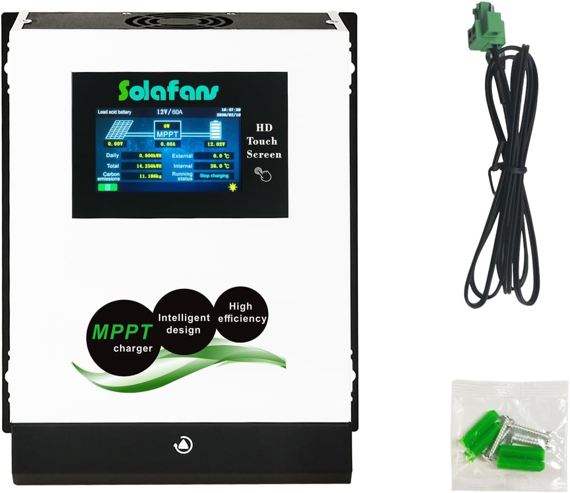 48V 70A HD Touch Screen MPPT Solar Controller 3840W PV DC150V 12V/24V/36V Bluetooth Battery Reactivation with Multi-Language