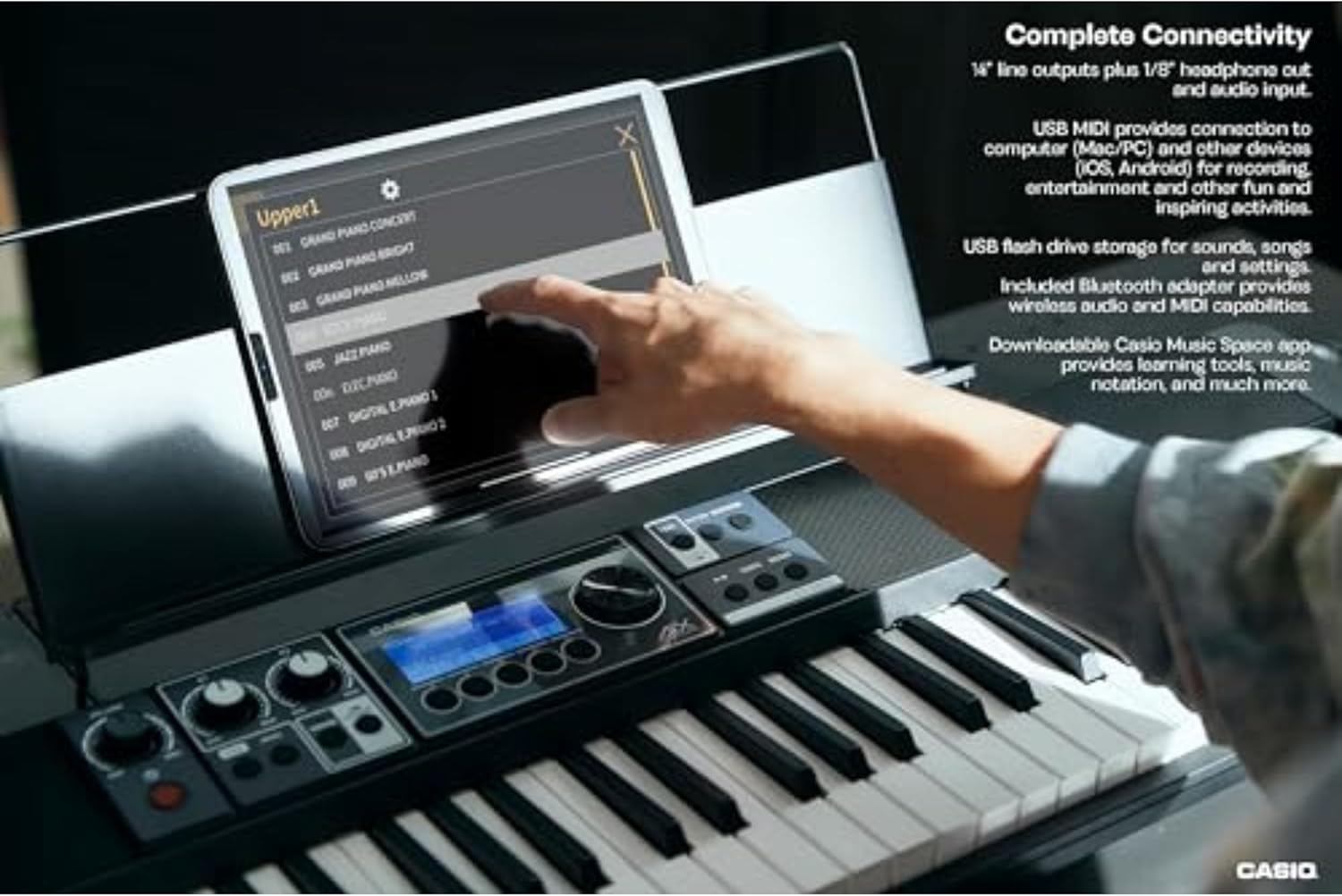 Casio Casiotone CT-S500 – 61-Key Touch-Responsive Portable Keyboard | 800 AiX Tones, DSP Effects, Bluetooth MIDI/Audio, 6-Track Recorder, USB, Line Outs, Casio Music Space App | Gig-Ready & Compact
