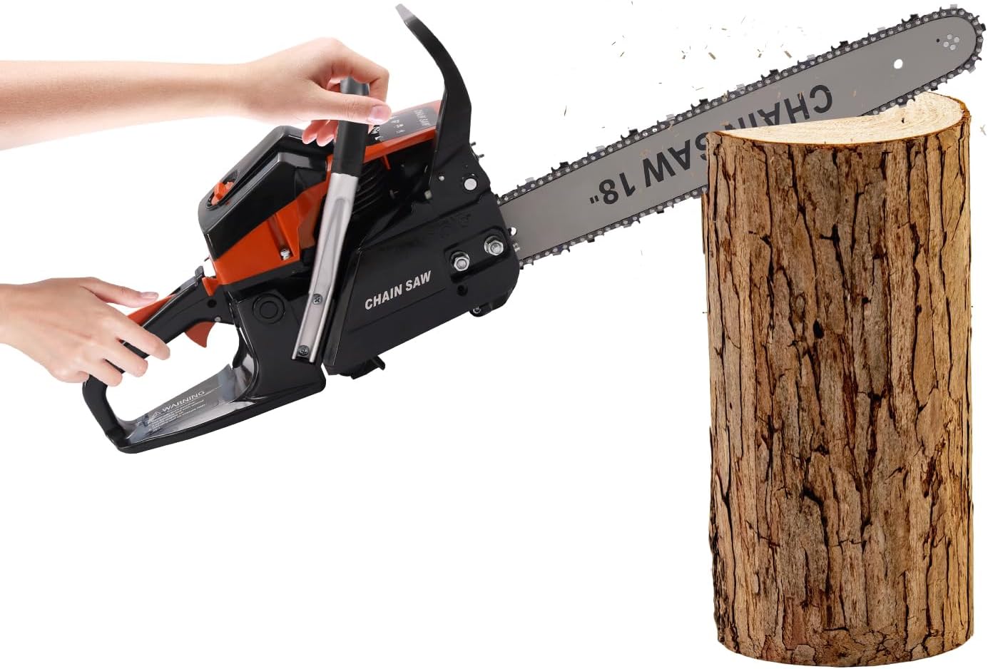 18 inch Gas Powered Chainsaw, 58CC Gasoline Chain Saw, 2-Cycle Gas Powered Chain Saws, Handheld Chainsaws for Trees, Wood Farm, Home Garden Cutting