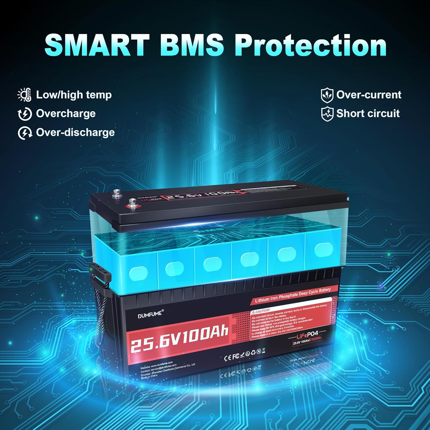 2-Pack 24V 100Ah LiFePO4 Lithium Battery Set, 2560Wh Each, 100A BMS, Deep Cycle for Solar Power System, RV Camper, and Off-Grid Applications