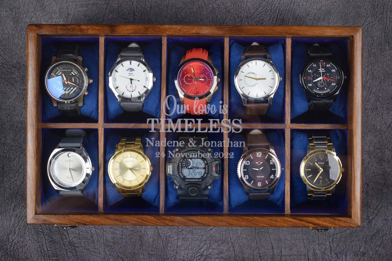 10 Drawer Indian Rosewood Superior Vintage Quality Wooden Mens Watch Display Box Case Organizer Holder | Luxury Timepiece Storage Case | Drawer for wallet, Cufflinks and other Accessories.