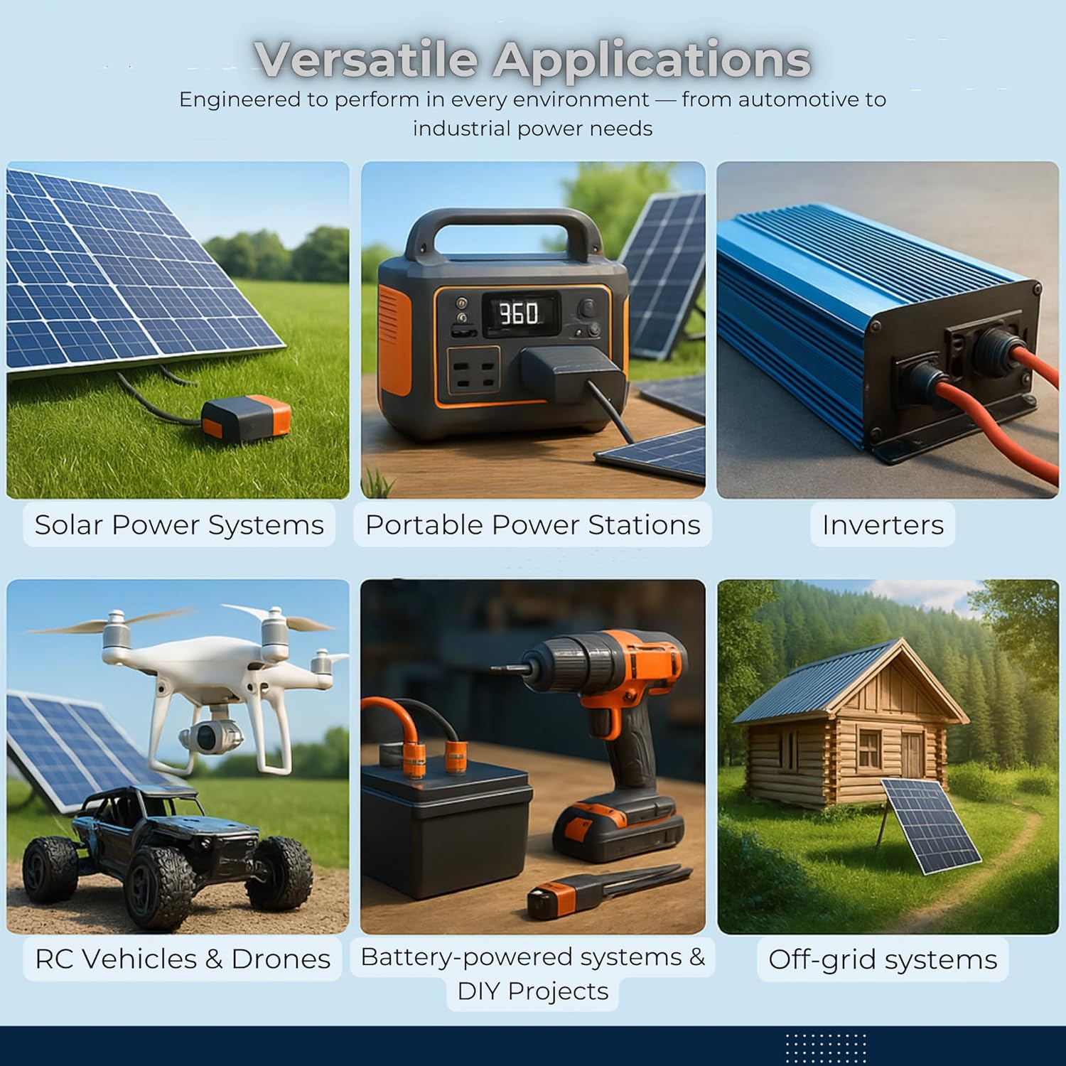 XT60i to XT60i Extension Cable Male to Female 10AWG 50FT, XT60i Connectors Solar Charging Cable Silicone Wire for Solar Generator Portable Power Station