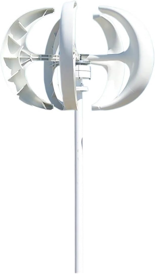 Wind Turbine Generator Kit, 2000W 12V 24V 48V Wind Turbine nerator Vertical Axises Windmill for Residential Household Streetlight for Hybrid Solar Wind System(White,12V)