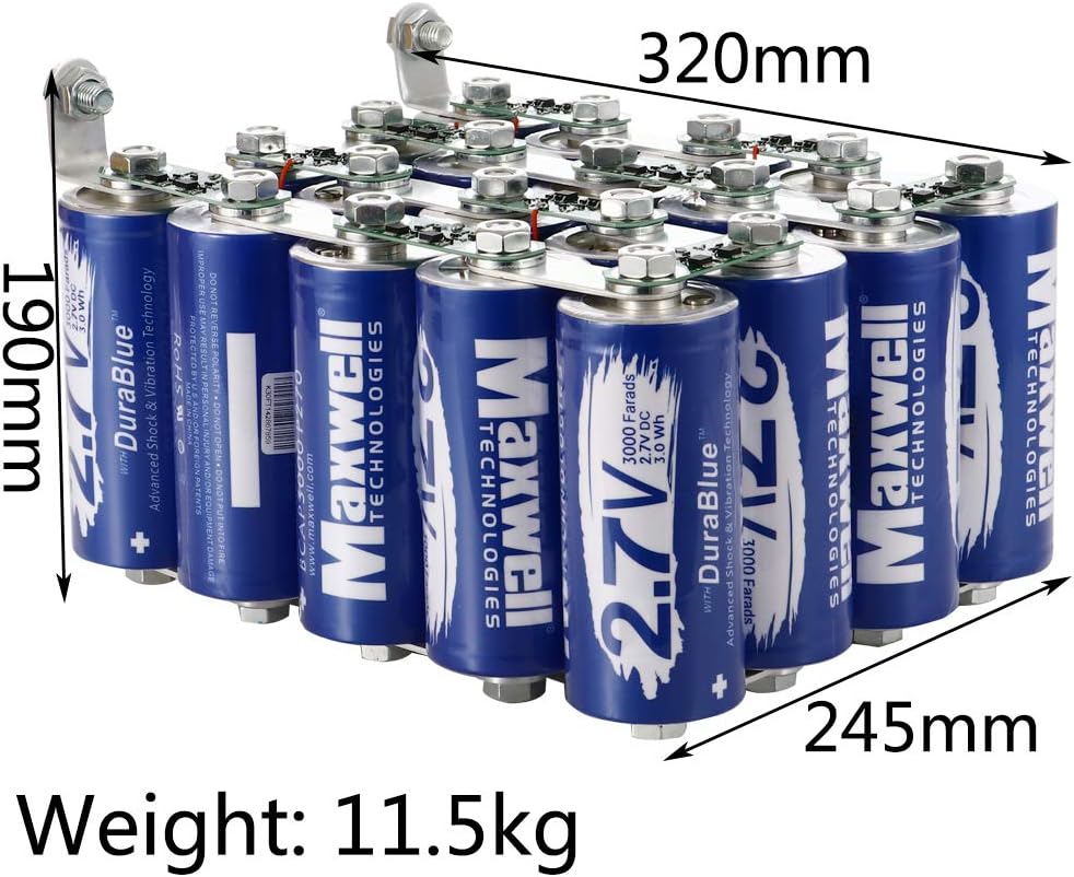 Maxwell 54V 150F Super Capacitor Battery 20pcs 3000farad ultracapacitor car Audio Amplifier 48Volts Solar Power System Home