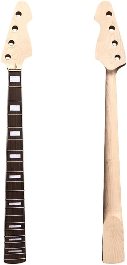 Maple Replacement Electric Bass Guitar Neck, 4-String 20 Fret 32'' Scale Length 38mm Nut & 65mm Heel Rosewood Fretboard Bolt On Unfinished Bass Neck DIY Installation & Repair Part