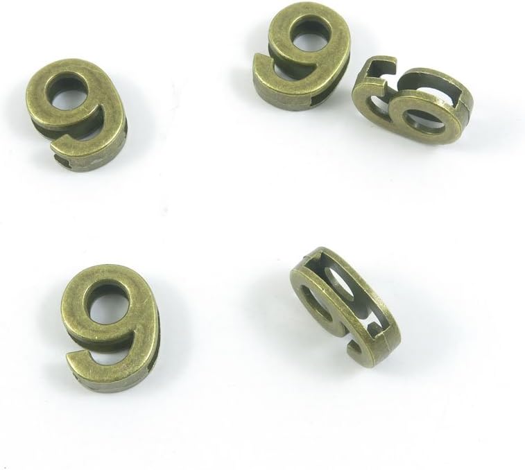 390 Pieces Jewelry Making Charms Findings Antique Bronze Brass Fashion Jewellery Wholesale Supplies Pendant Lots Bulk Supply C2VU2 Loose Beads Number Numeral 9