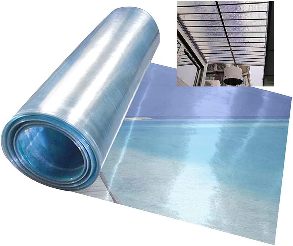 exproyzk Polycarbonate Panel 0.8mm Plastic Sheet, Greenhouse and Garden Shed Covering, Replacement Glass DIY Awning Canopy, UV Rain Snow Protection (Color : Clear, Size : 1x10m)