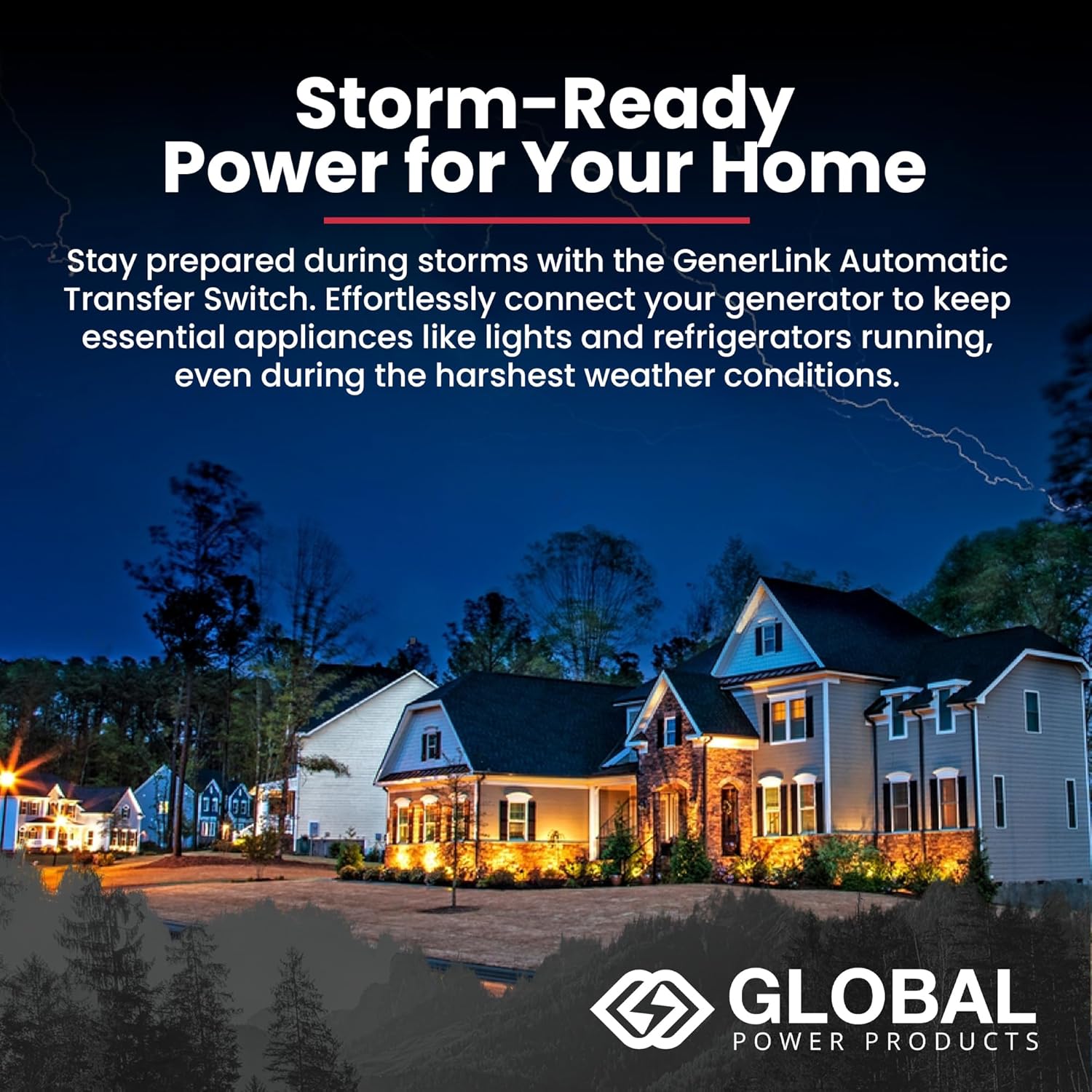 GenerLink Automatic Transfer Switch for Home Generator w/Surge Protection - Meter Mounted Transfer Switch for Portable Generators - Outdoor & Home - Fast and Easy Installation - 40AMP