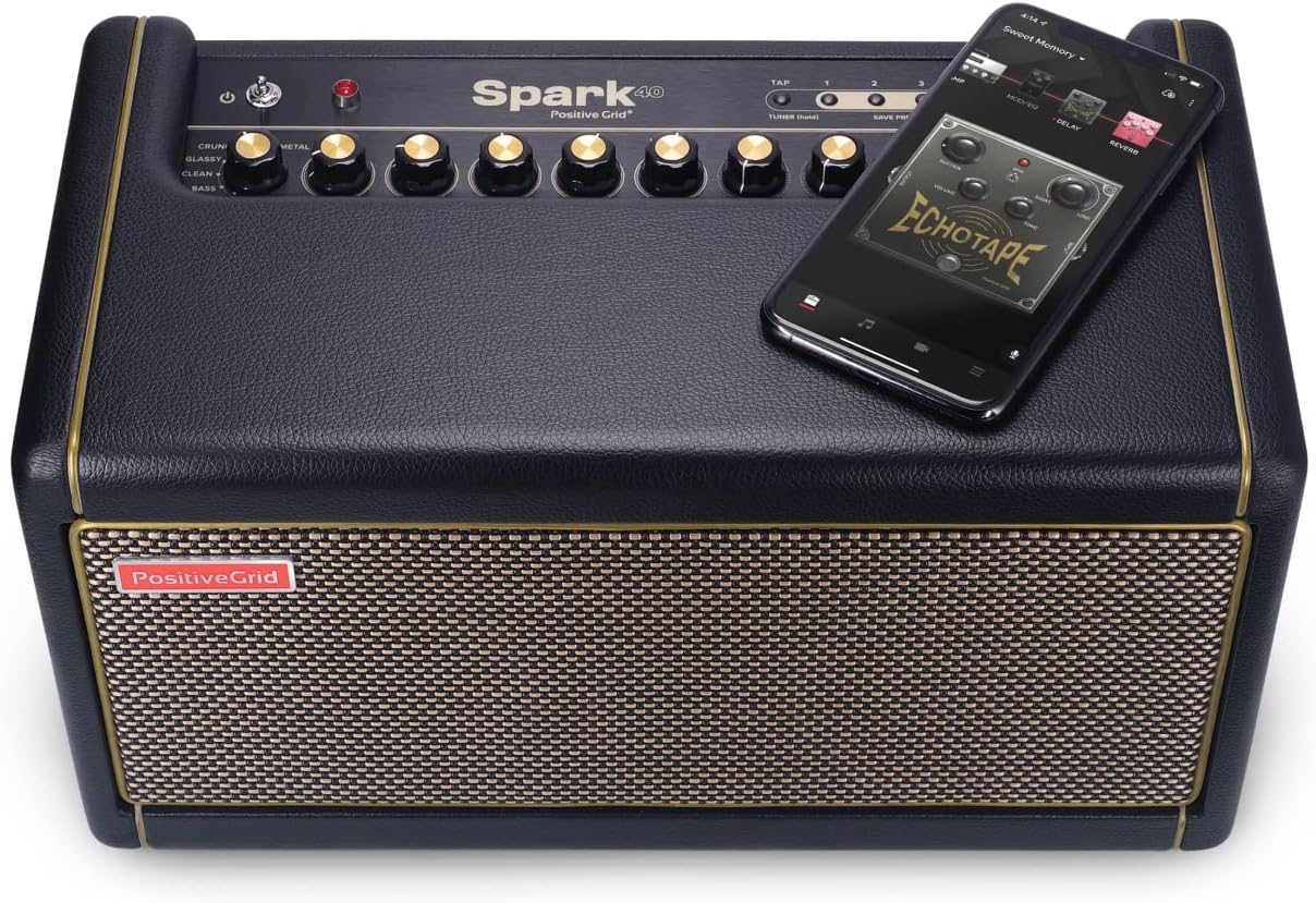 Positive Grid Spark 40-Watt Combo Practice Guitar Amplifier Electric Bass and Acoustic Guitar Amp with Spark Mobile App