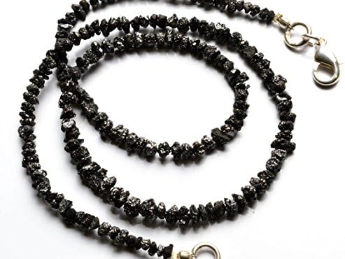 1 Strand Natural Black Diamond Beads Necklace 16 Inch Full Strand 3 to 5MM Size