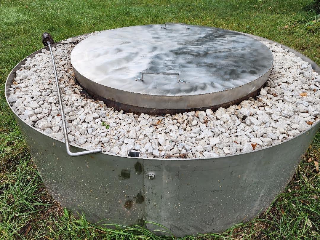 Flat Fire Pit Cover Lid Spark Screen 38