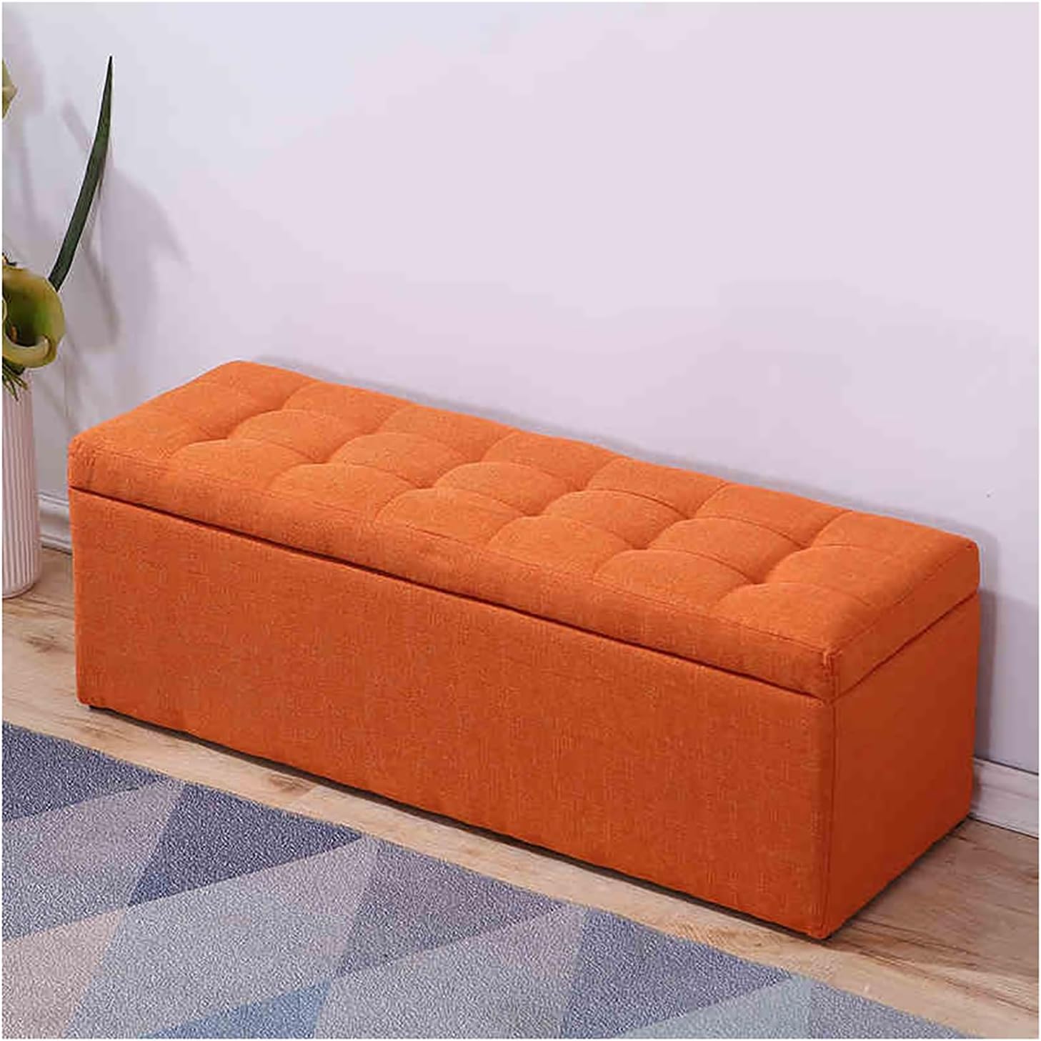 Storage Bench with Upholstered Seat Ottoman Shoe Rack for Living Room Entryway Bedroom 140x40x40cm Stylish ge Storage Solution