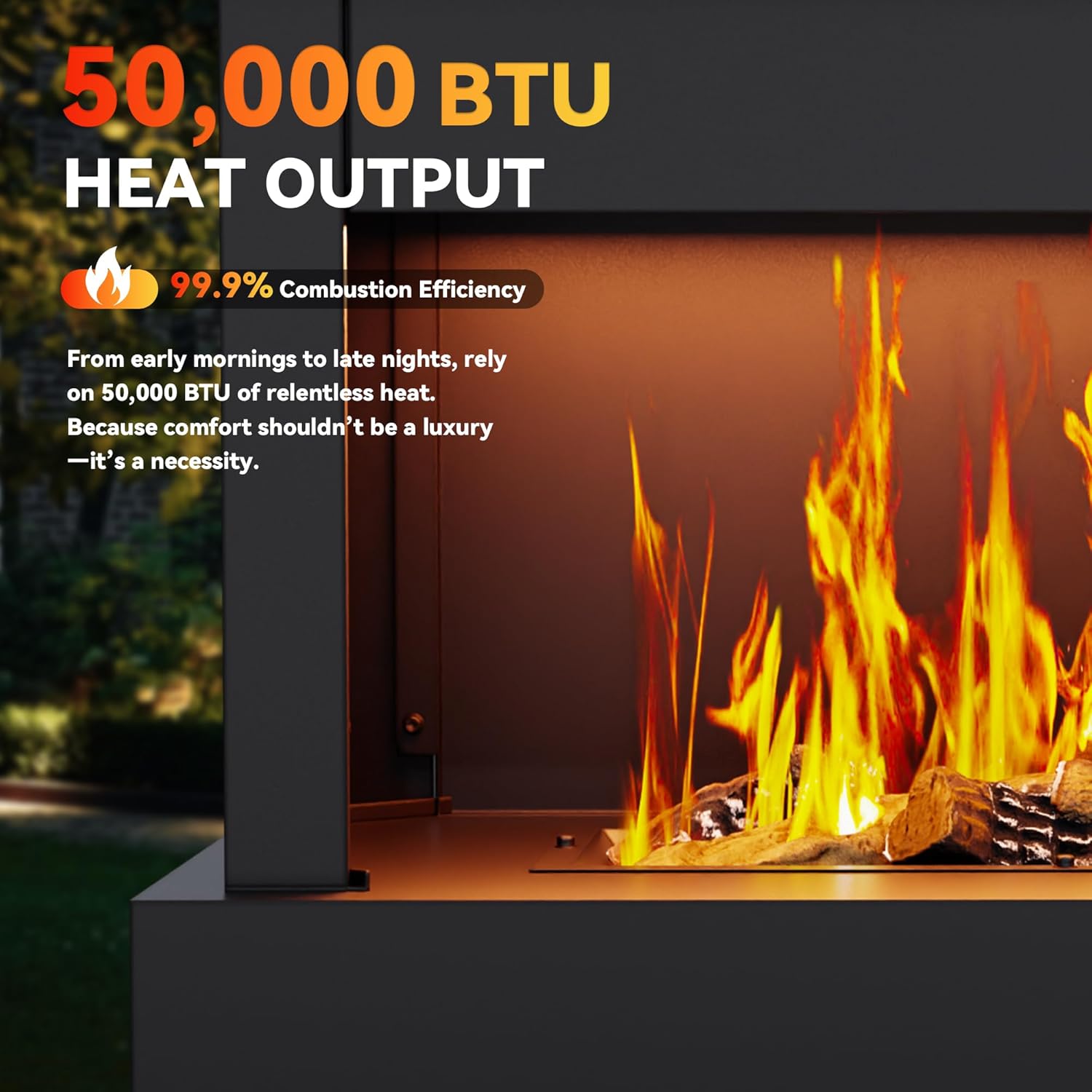 50,000 BTU Outdoor Propane Fireplace, 35
