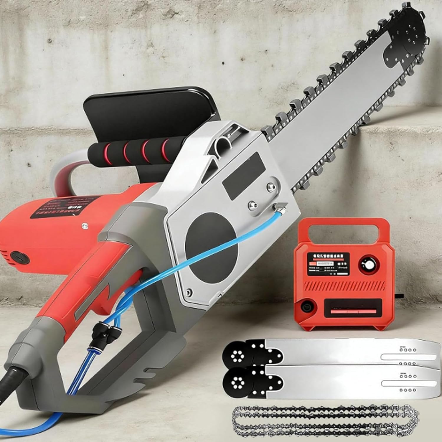 Electric Concrete Saw | 5800/6500W Handheld Chain Saw Wall Cutter | with Water Fed Dust 6000 RPM | Powerful Diamond Chain Technology | for Granite Reinforced Concrete 480