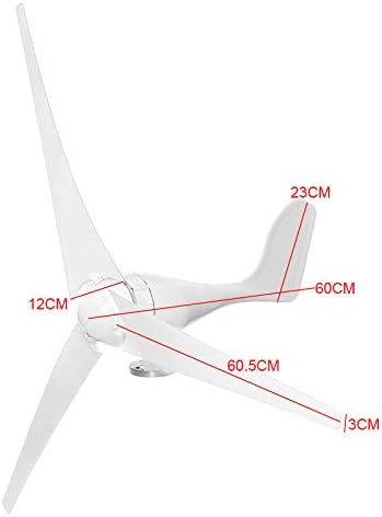 6000W Horizontal Wind Generator 12/24/48V 3/5Blade Wind Turbines Generator Windmill Energy Turbines Charge with Controller,5 Blades,24v