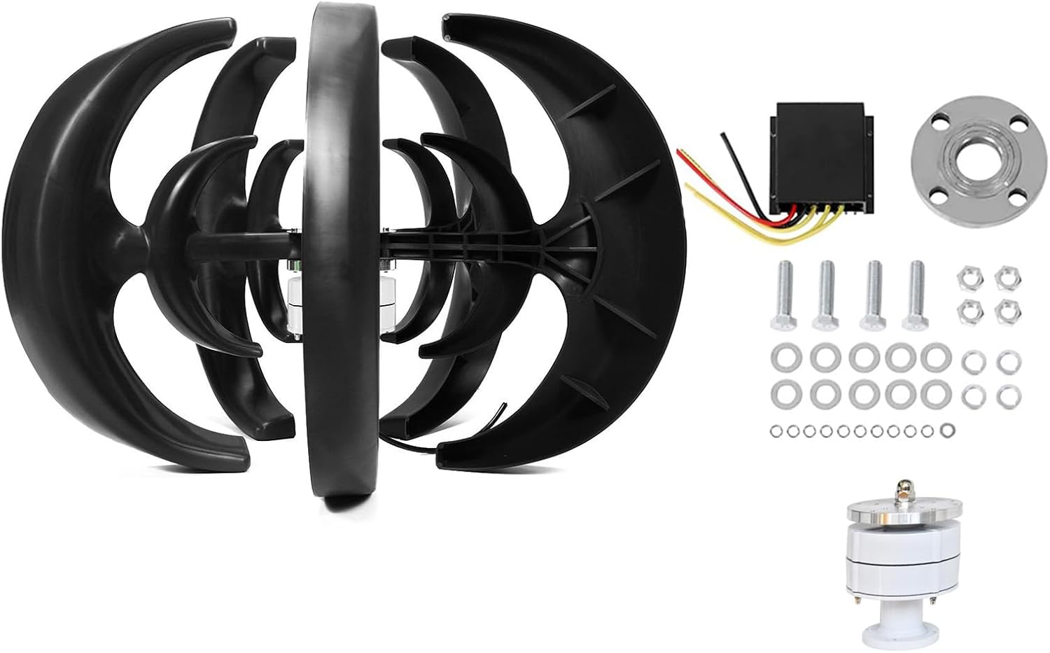 10000W 12V/24V Wind Turbine Generator Kit, Lantern Wind Turbine Generator Vertical Axis Wind Power with Controller for Home Boat Marine