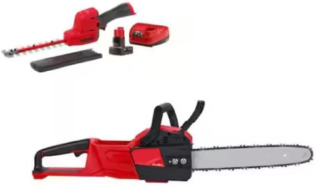 Compatible with Milwaukee 2533-21-2727-20C M12 FUEL 8 in. 12V Lithium-Ion Brushless Cordless Hedge Trimmer Kit with M18 FUEL 14 in. Chainsaw (2-Tool)