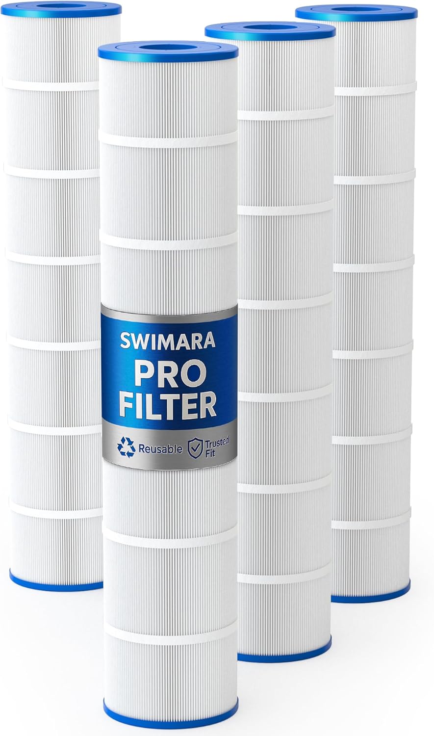 Pool Filter Cartridges Compatible with Hayward SwimClear C5030/C5025/C5020/C5000, Replacement for Pleatco PA131, CX1280XRE, 4-Pack, 524 Sq.Ft Total High-Efficiency Filter Media