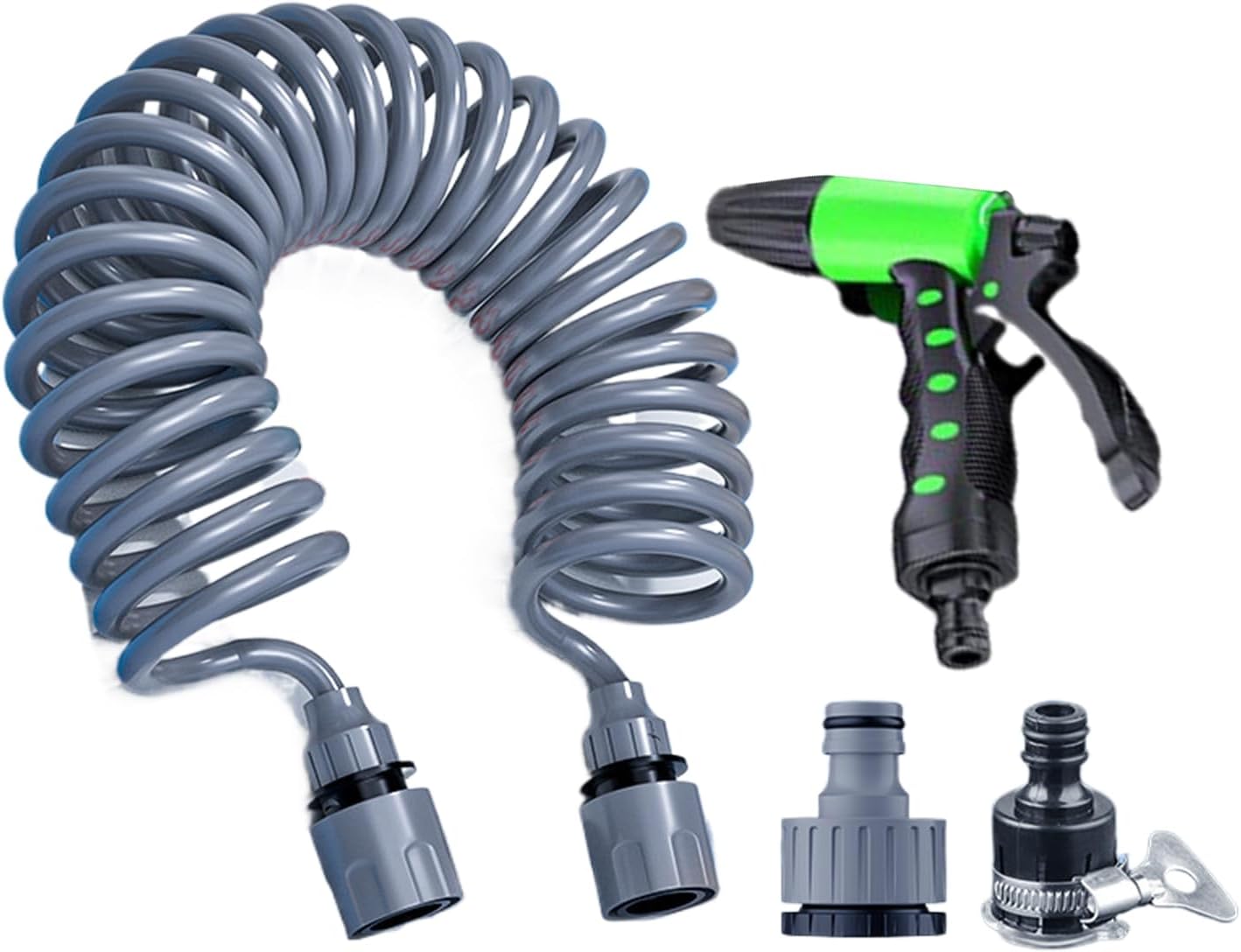 Retractable Garden Hose - Flexible Rubber Water Hose - 4-Layer Latex Core Pressure Resistant 66ft Watering Pipes for Construction Site, Pool Maintenance, Car Washing, Yard