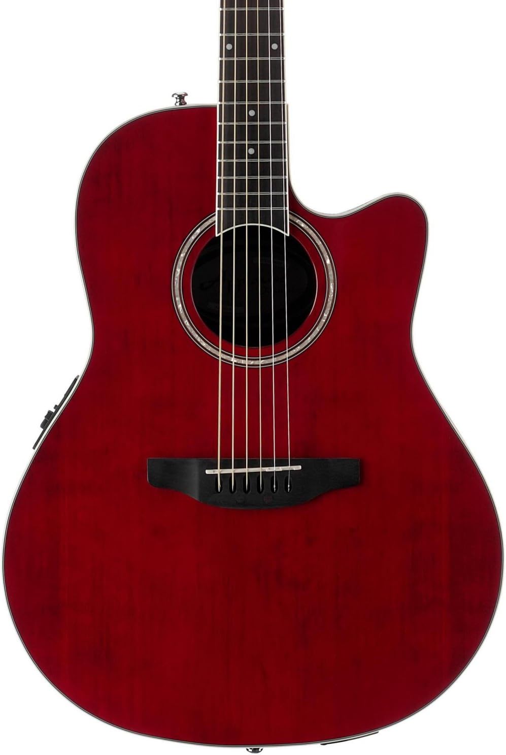 Ovation Applause Standard 6 String Acoustic-Electric Guitar, Right Mid-Depth, Ruby Red AB24II-RR