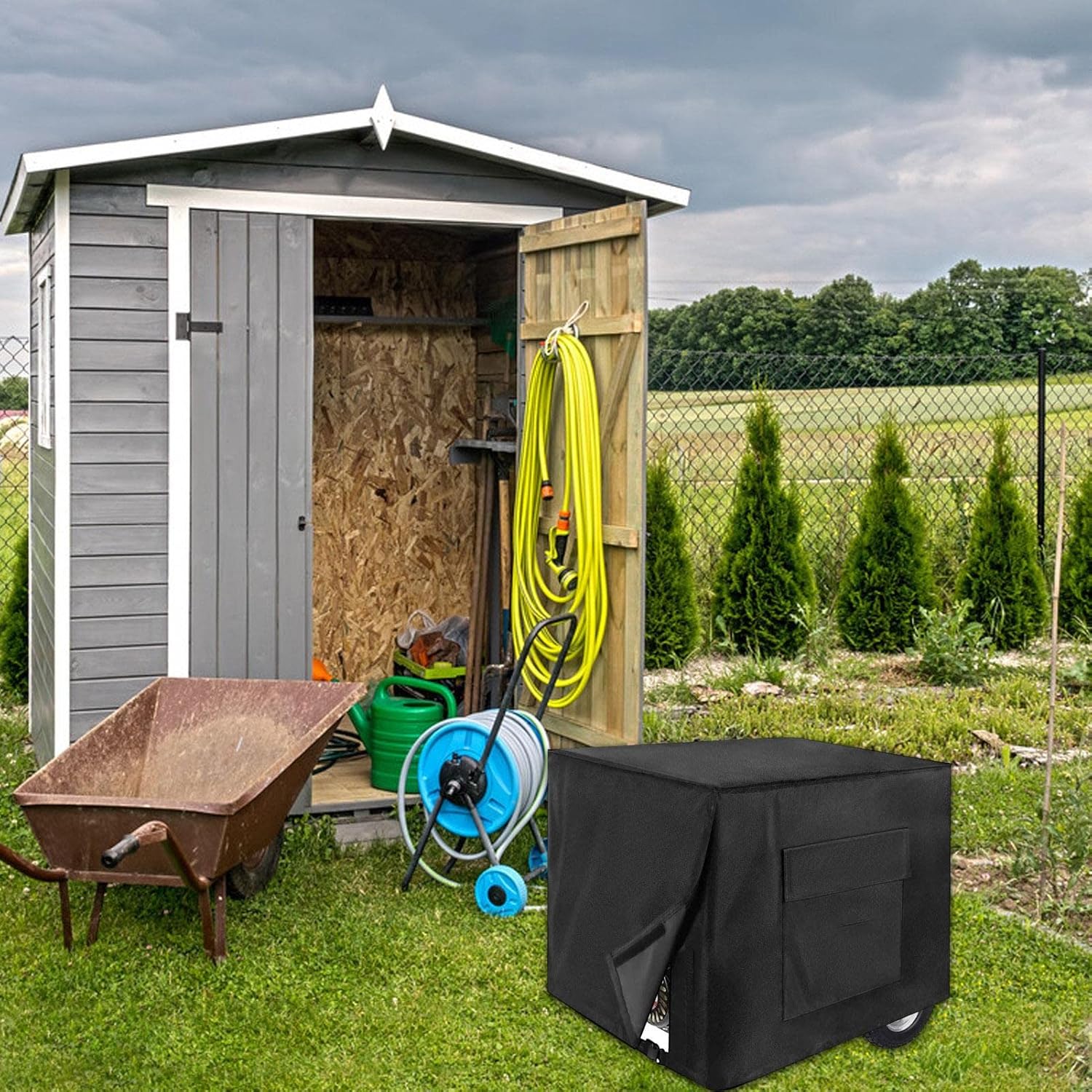 Portable Generator Cover | Waterproof Heavy Duty Thicken 600D Polyester Cover | Universal Generator Cover for Generators 5500-15000 Watt(A,S)