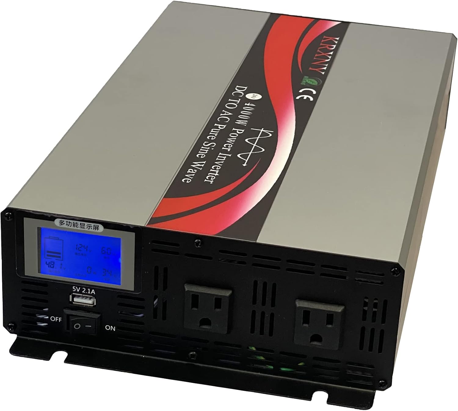 4000W Pure Sine Wave Off Grid Power Inverter 48V DC to 120V AC with USB Port LCD Display 60HZ