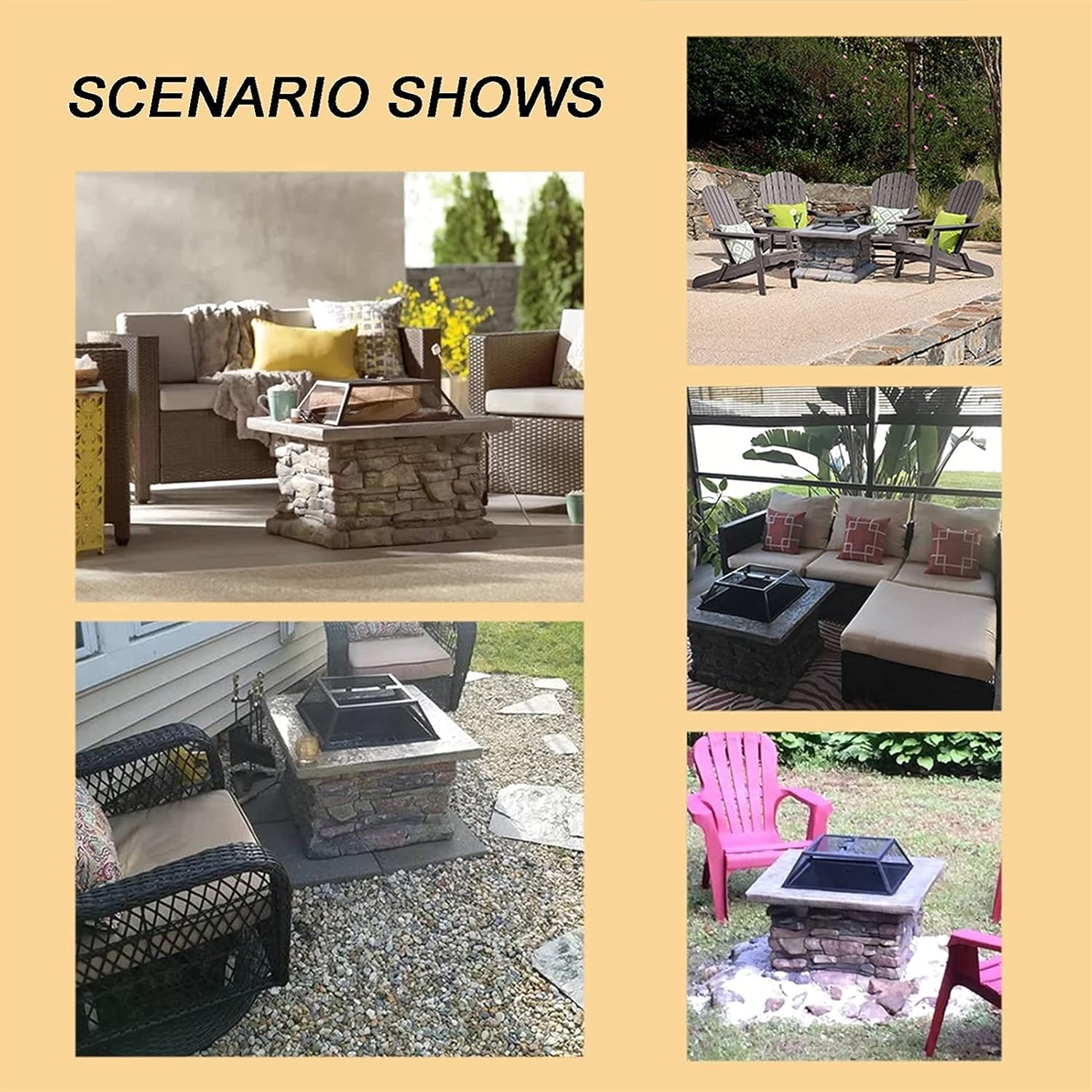 Garden Fire Pit Grill Bowl Grill Barbecue Rack Fire Pit Outdoor fire Pit, Courtyard Square Decoration Heating fire Pit, Home Banquet Dinner Barbecue fire Pit