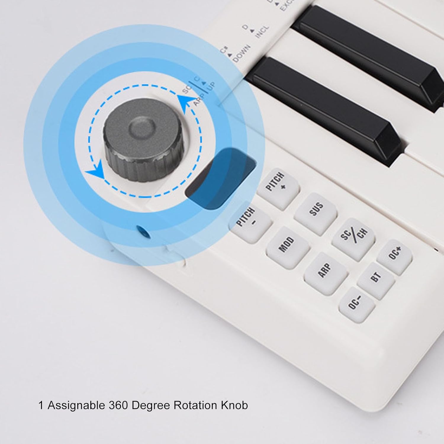 25 Sensitive Keys MIDI Keyboard Controller, Portable Design Rich Functionality with Wide Connectivity