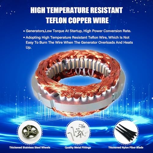 1200W Wind Turbine Generator Kit - 12V/24V/48V Small Wind Turbine with MPPT Controller & 3 Black Blades for Home, Street Lights & Monitoring Systems