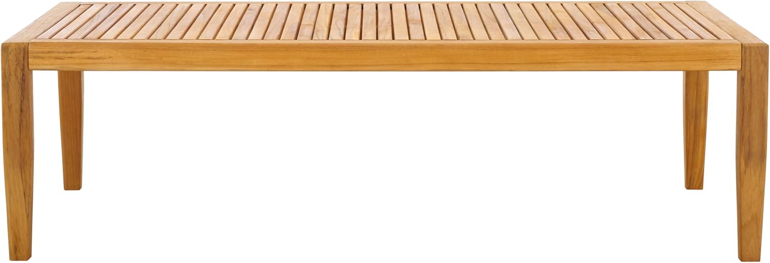 SAFAVIEH Couture Outdoor Collection Samoa Natural Brown Brazilian Teak Solid Wood Patio Coffee Table