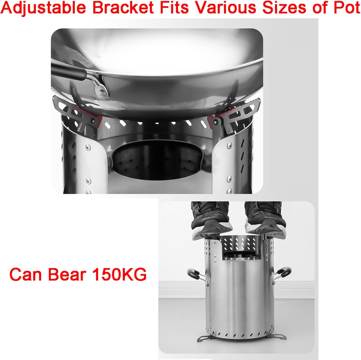 Firewood Stove, Fire Pit Outdoor Wood Burning Cast Iron Firepit Firebowl Fireplace Heater Log Charcoal Burner, with External Blower and Storage Bag,A