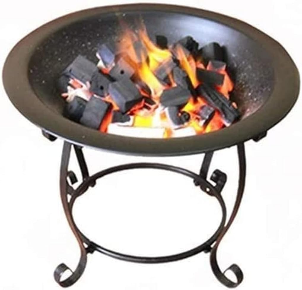 Garden Fire Pit Portable Grill Barbecue Rack Outdoor Fire Large Bonfire Wood Burning Patio Grill Firepit for Grill CharGrill with Spark Screen with Cover BBQ Cooking for Camping 40 * 36cm ()