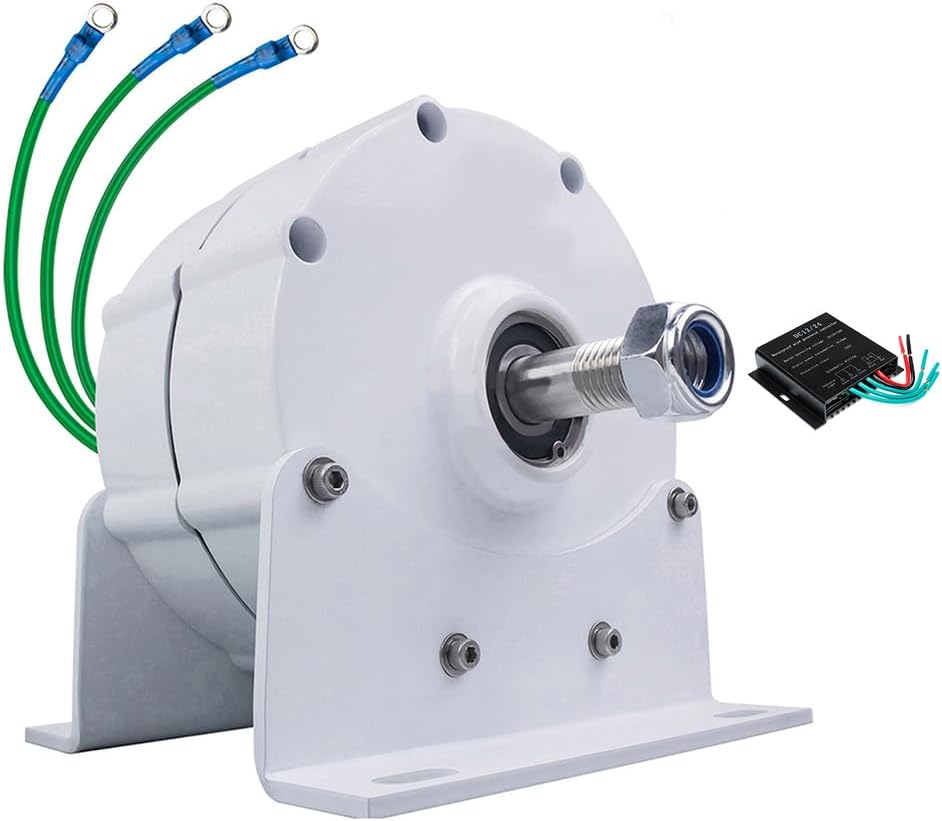 Low Speed 10000W Gearless Permanent Magnet Generator, Energy 12V 24V 48V 220V 3 Phase AC Alternators Use for Water Wind Turbine (with Base)