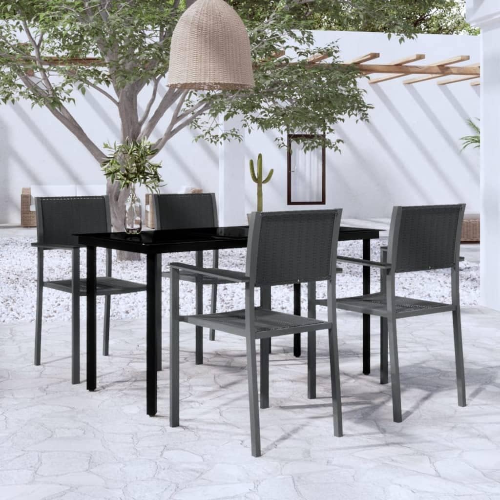 Furniture Sets 5 Piece Patio Dining Set Black,Stylish and Functional Garden Dining Set for Outdoor Living Garden Conversation Sets