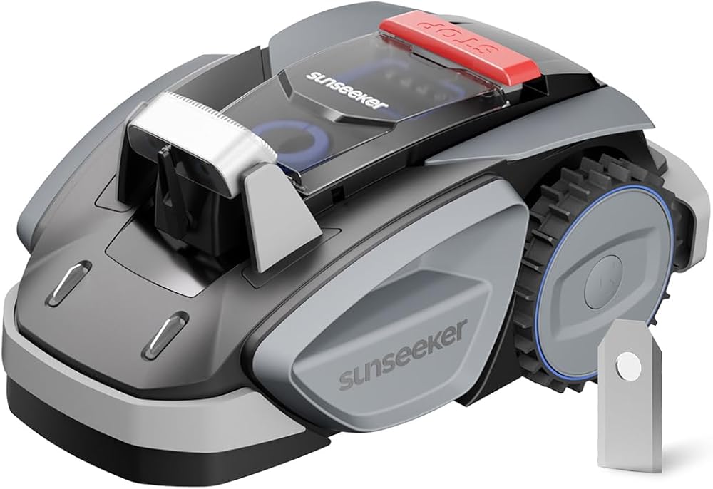 Sunseeker V3 Wireless Robot Lawn Mower 0.15 Acre/ 6,400 Sq. Ft, One-Click Mowing Automatic Lawn Mower, Vision AI Smart Obstacle Avoidance, 42% Slopes, Low Noise, Multi-Zone Navigation, App Control, In