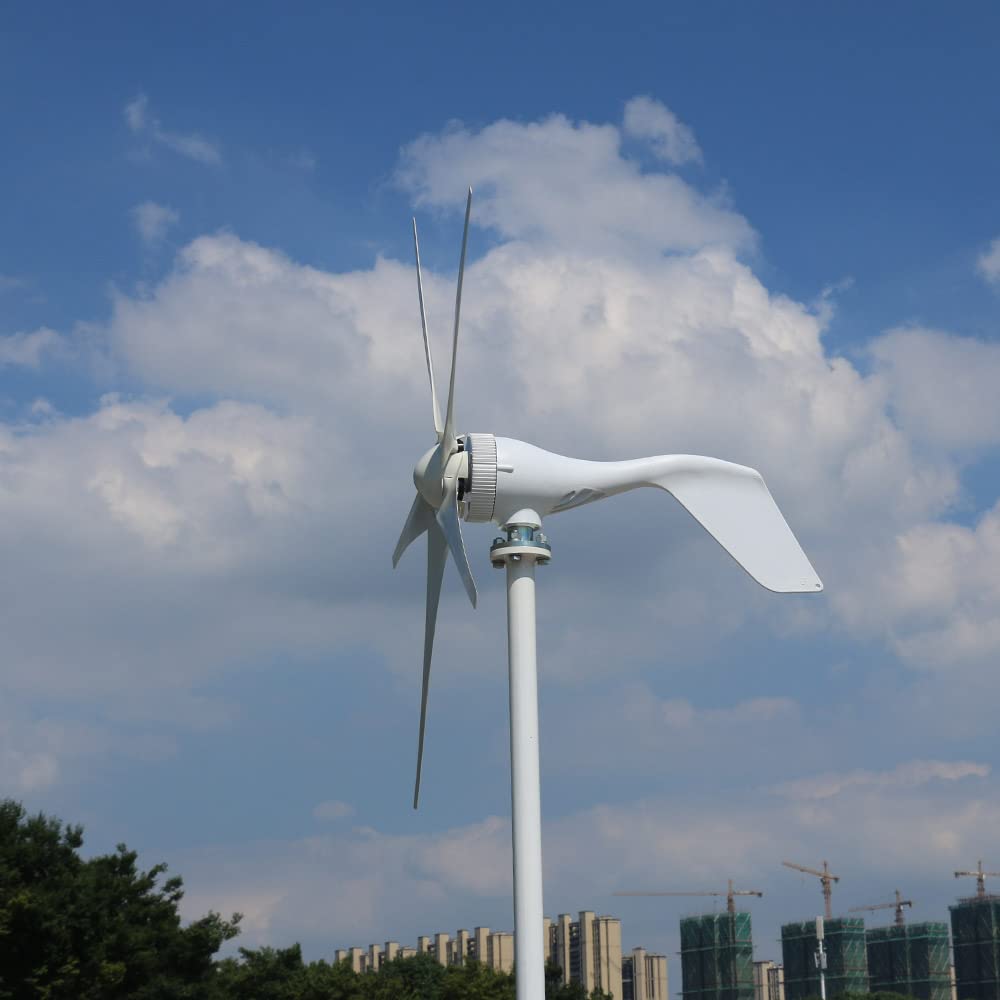 400W Wind Turbine Generator Household Type Wind Turbine 12V24V Auto Charging Controller Three Phase AC Permanent Magnet Generator - Onshore Wind(5 Blades_12V_400W)