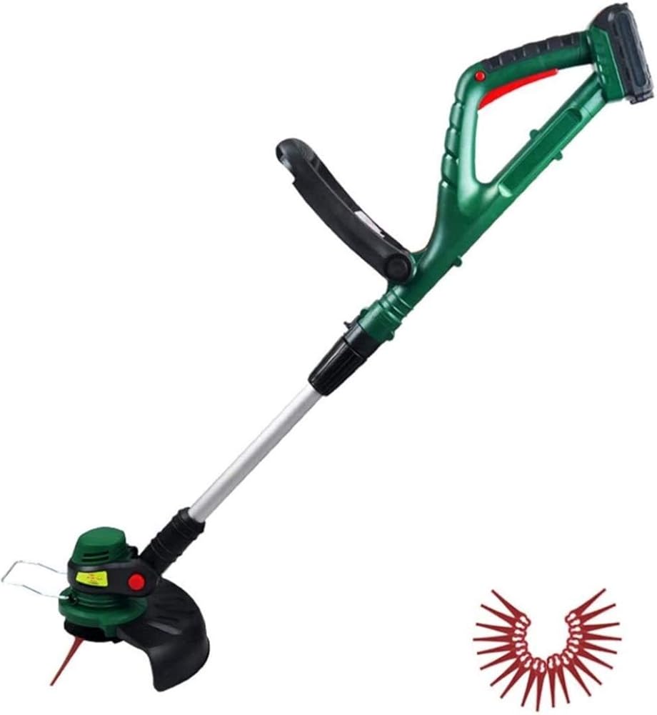 Rotary Mowers Cordless Strimmer with 2.0 Ah Battery Electric Home Grass Trimmer Telescopic Lightweight Lawn Mower, Grass E.