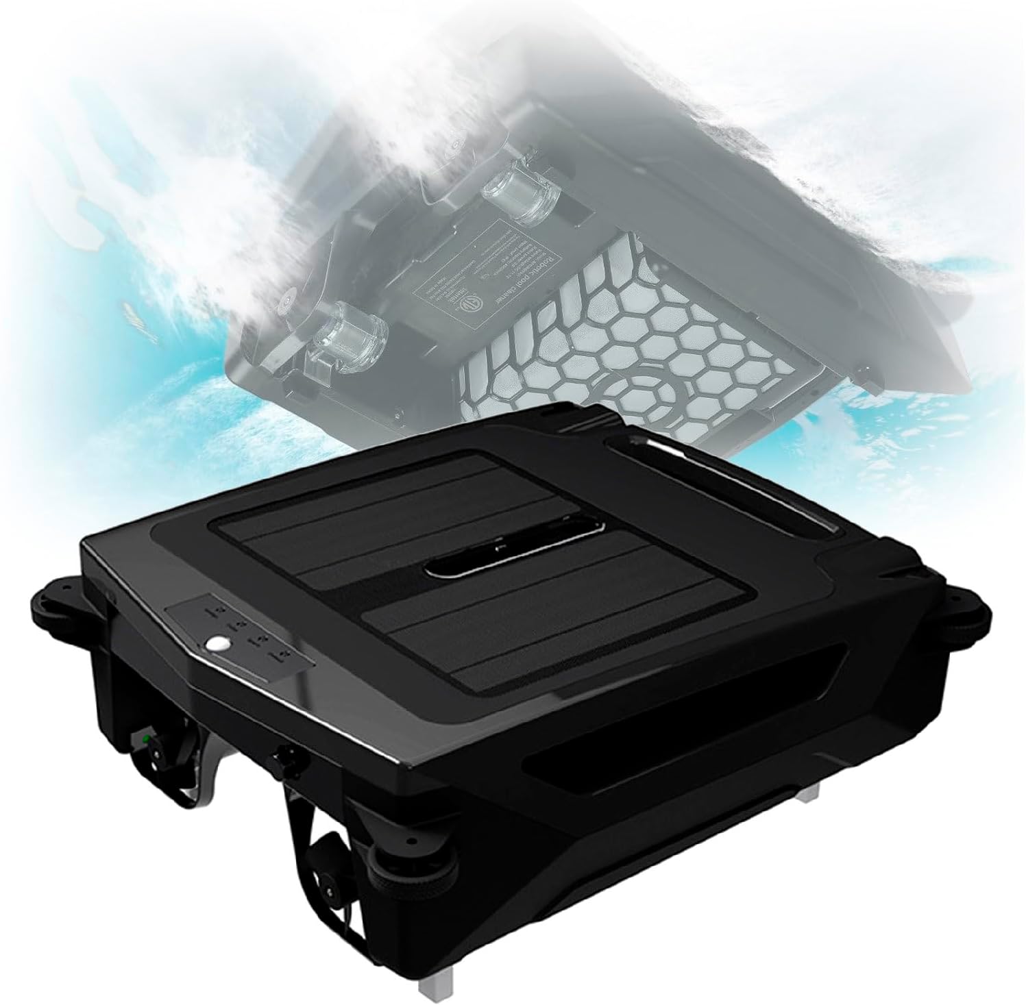 Solar Powered Automatic Robotic Pool Sur-face Skimmer Cleaner, with Dual Charging Options, Automatic Pool Vacuum Cleaner, for All Swimming Pool