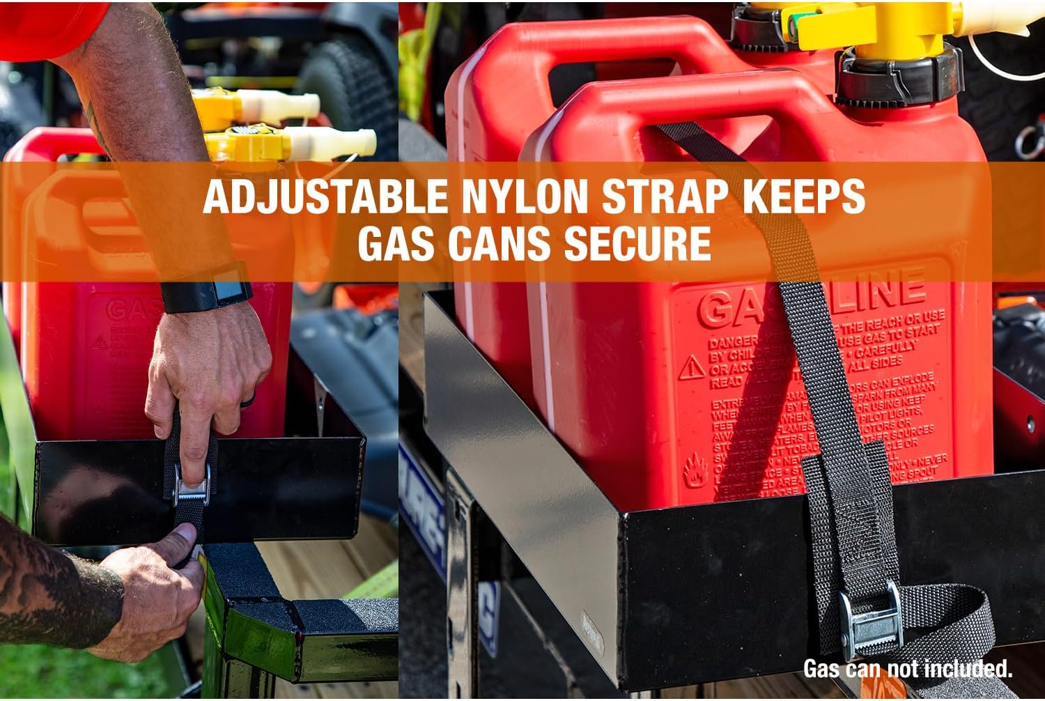 Buyers Products LT30 Gas Container Rack for Open & Enclosed Landscape Trucks and Trailers, 2.5/5 Gallon Can Holder, Made In The USA, Landscape Trailer Accessories, Lawn Care Equipment, Landscape Tools