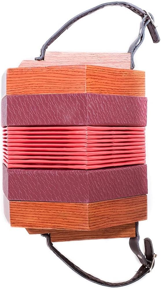 30 Buttons Concertina Accordion, With Carrying Bag, Adjustable Hand Strap, For Adults Kids Beginner Daily Practice Stage Performance