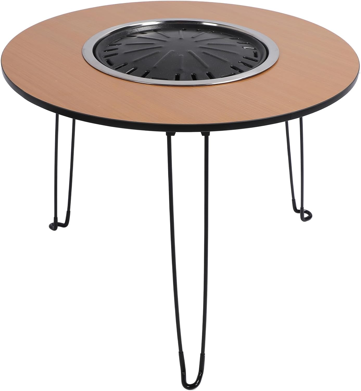 8Pcs Fire Pit Table Round Foldable Camping Table Ultralight Small Folding Camping Table Multifunctional Outdoor Collapsible Folding Picnic Table for BBQ Camping Hiking Fishing Patio