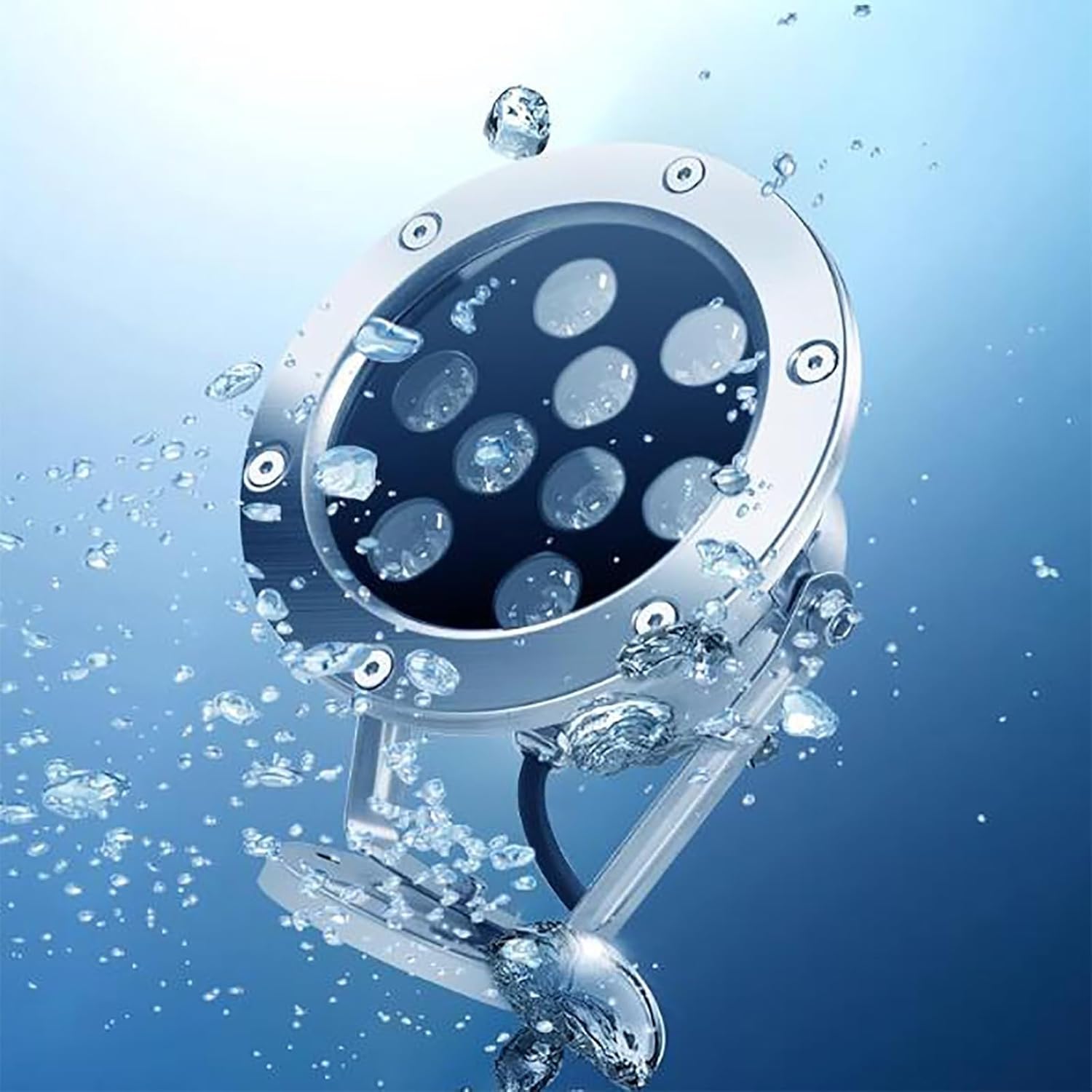 Underwater Light - Fountain Lights - Submersible LED Pool Lights, Adjustable Angle, Low Voltage 12V Water Feature Light, IP68 Stainless Steel Waterproof Lighting(Red,36W)