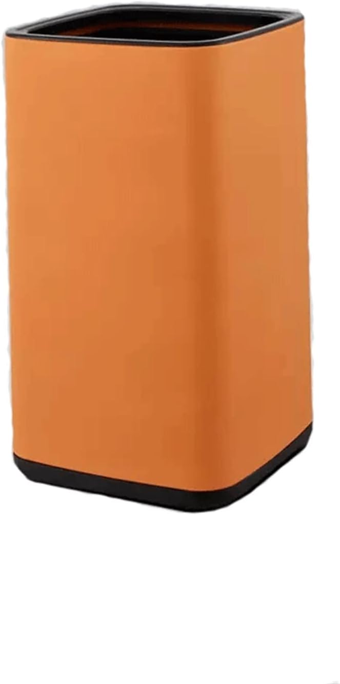 Kitchen Trash Can Stainless Steel Trash Can Household Double-Deck Bin Without Lid Bedroom Toilet Office Waste Paper Basket Waste Basket (Orange 15L)
