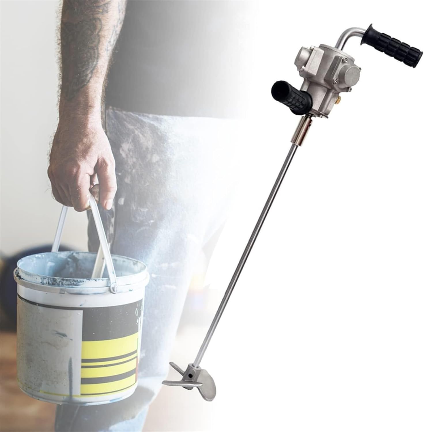 Pneumatic Paint Mixer Portable Pneumatic Paint Mixer, 5 Gal/20L Adjustable Speed Coating Mixer Machine, Air Agitator Paint Mix Tool