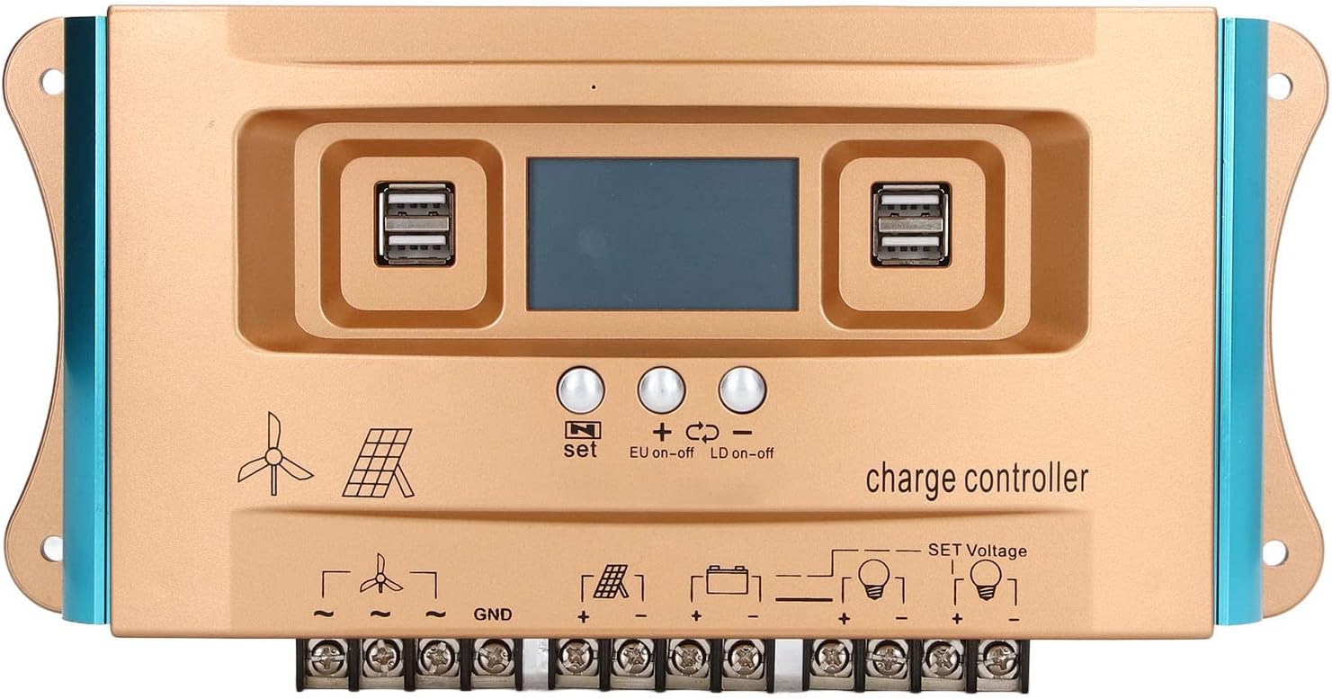 MPPT Solar Charge Regulator, 60A 780W, 12–60V - High Efficiency Overcharge Protection, Digital LCD Display, Ideal for RV Off - Grid Systems (100A)
