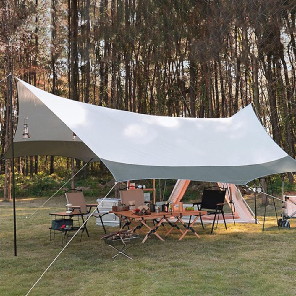 Sunshade Canopy Outdoor Multi-Person Tent Cloth Cover Rain-Proof Sunscreen Silver-Coated Large Waterproof Tarpaulin Gazebo Umbrella