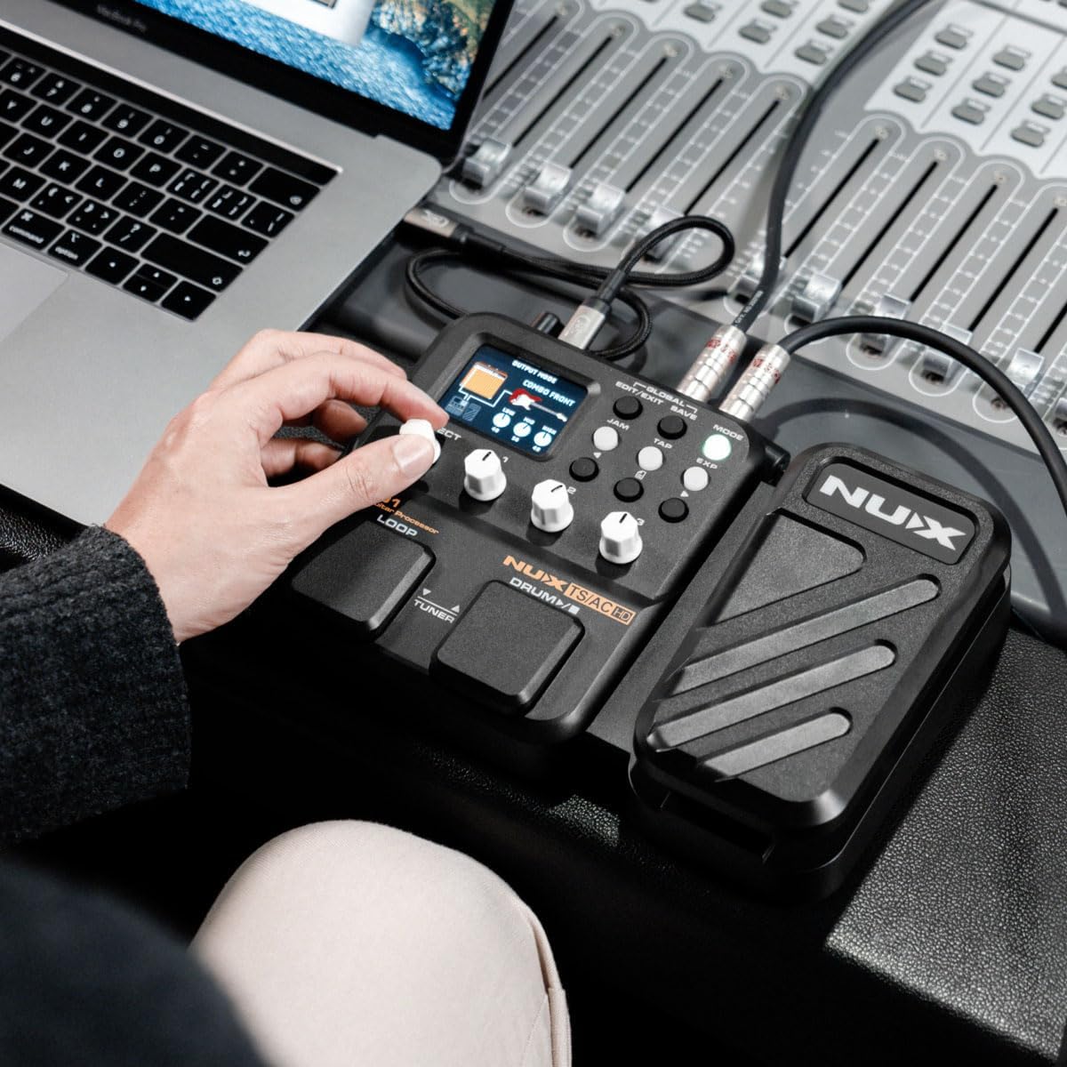 NUX MG-101 Multi Effects Pedal with 46 Effects, 25 Classic Amp Models, 512 Samples IR Resolution, 12 user-loadable IR slots, JAM–Phrase Looper, Drum Machine, Metronome Function,